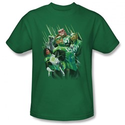 Green Lantern - Mens Power Of The Rings T-Shirt In Kelly Green