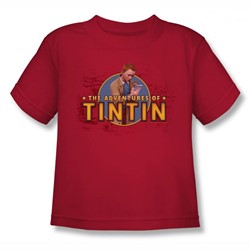 Tintin - Little Boys Looking For Clues T-Shirt In Red