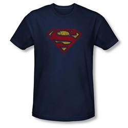Superman - Mens Crackle S T-Shirt In Navy
