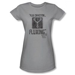 Back To The Future - Womens Fluxing T-Shirt In Silver