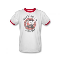 Bruce Lee - Mens Jeet Kune Ringer T-Shirt In White/Red