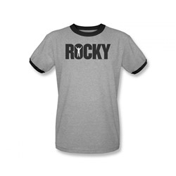 Mgm - Mens Rocky Ringer T-Shirt In Heather/Black