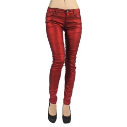 red metallic jeans
