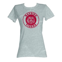 Saved By The Bell - Bayside Circle Womens T-Shirt In Gray Heather