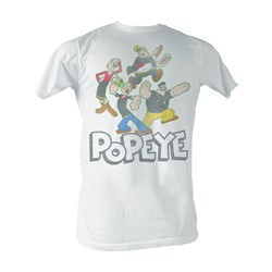 Popeye - Pop Group Mens T-Shirt In White