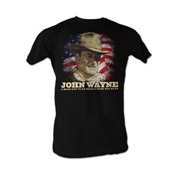 John Wayne - American Mens T-Shirt In Black