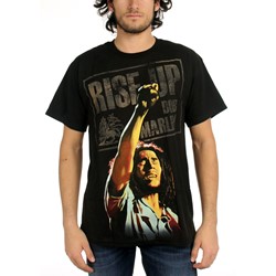 Bob Marley - Arm Up Adult T-Shirt in Black