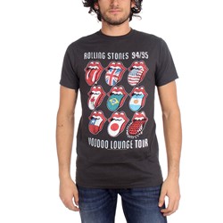 Rolling Stones - Voodoo Tongues Vintage 30/1 Mens T-Shirt In Black