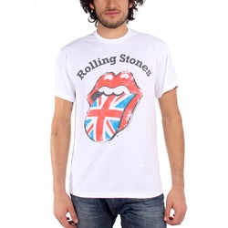 Rolling Stones - Distressed Union Jack Mens S/S T-Shirt In White