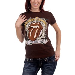 Rolling Stones - Not Fade Away Girls S/S T-Shirt In Brown