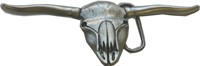 Steer Skull belt buckle (Silver Grey)
