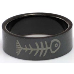Blackline Fish Bone Design Stainless Steel Ring by BodyPUNKS (RBS-013)
