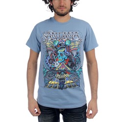 Santana - Mens Folk Skull T-shirt in Stone Blue