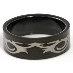 Blackline Tribal Design Stainless Steel Ring by BodyPUNKS (RBS-017)