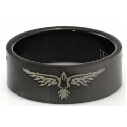 Blackline Bird Wings Design Stainless Steel Ring by BodyPUNKS (RBS-005)