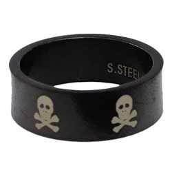 Blackline Skulls Design Stainless Steel Ring by BodyPUNKS (RBS-019)