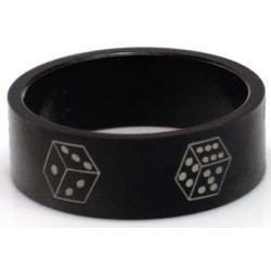 Blackline Dice Design Stainless Steel Ring by BodyPUNKS (RBS-008)