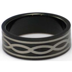 Blackline Lines Design Stainless Steel Ring by BodyPUNKS (RBS-026)