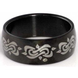 Blackline Tribal Design Stainless Steel Ring by BodyPUNKS (RBS-027)