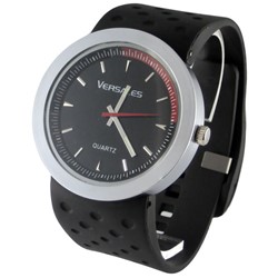 Versales Black Rubber Band / Black Circle Face Watch