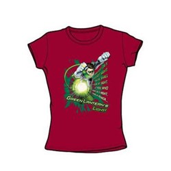 Green Lantern - Flying Oath Juniors T-Shirt In Hunter Green