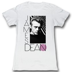 James Dean - Womens T-Shirt in Whtie Triblend V Neck