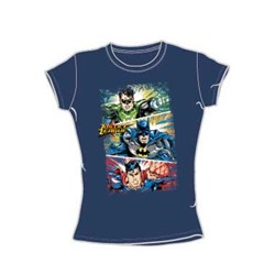 Justice League - Action Frames Juniors T-Shirt In Slate
