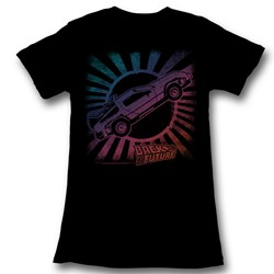 Back To The Future - Womens Rainbow T-Shirt in Black