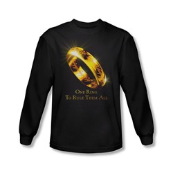 Lord Of The Rings - One Ring Adult Long Sleeve T-Shirt In Black
