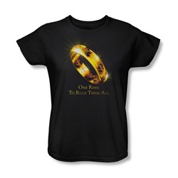 Lord Of The Rings - One Ring Womens Short Sleeve T-Shirt In Black