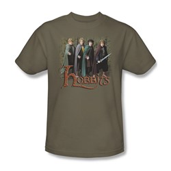 Lord Of The Rings - Hobbits Adult Short Sleeve T-Shirt In Safari Green