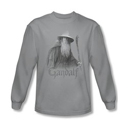 Lord Of The Rings - Gandalf The Grey Adult Long Sleeve T-Shirt In Silver