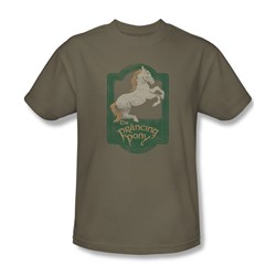 Lord Of The Rings - Prancing Pony Sign Adult Short Sleeve T-Shirt In Safari Green
