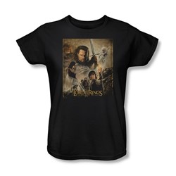 Lord Of The Rings - Rotk Poster Womens Short Sleeve T-Shirt In Black