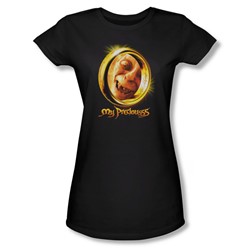 Lord Of The Rings - My Precious Jrs Sheer Cap Sleeve T-Shirt In Black
