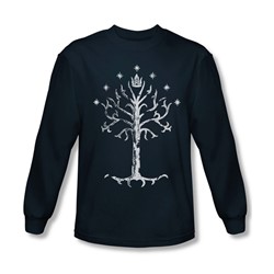 Lord Of The Rings - Tree Of Gondor Adult Long Sleeve T-Shirt In Navy