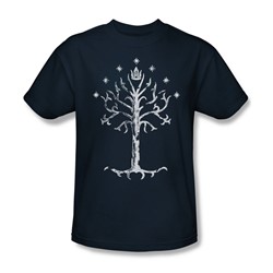 Lord Of The Rings - Tree Of Gondor Adult Short Sleeve T-Shirt In Navy