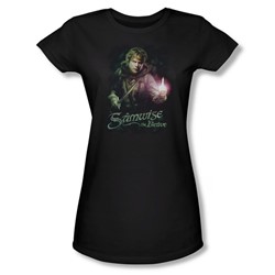 Lord Of The Rings - Samwise The Brave Jrs Sheer Cap Sleeve T-Shirt In Black