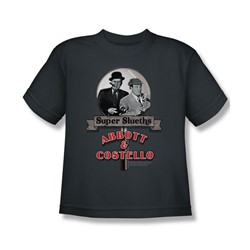 Abbott & Costello - Big Boys Super Sleuths T-Shirt In Charcoal