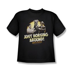 Abbott & Costello - Big Boys Horsing Around T-Shirt In Black