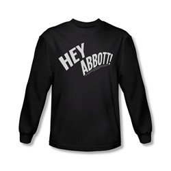 Abbott & Costello - Mens Hey Abbott Long Sleeve Shirt In Black