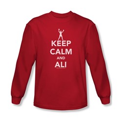 Muhammad Ali - Mens Keep Calm And Ali Long Sleeve Shirt In Red