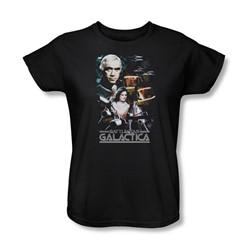 Battlestar Galactica - Womens 35Th Anniversary Collage T-Shirt In Black