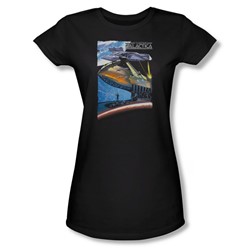 Battlestar Galactica - Womens Concept Art T-Shirt In Black