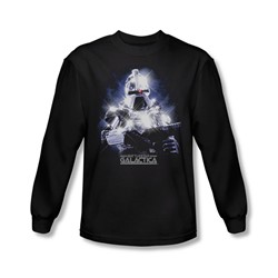 Battlestar Galactica - Mens 35Th Anniversary Cylon Long Sleeve Shirt In Black