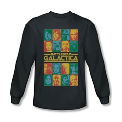 Battlestar Galactica - Mens 35Th Anniversary Cast Long Sleeve Shirt In Charcoal