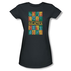 Battlestar Galactica - Womens 35Th Anniversary Cast T-Shirt In Charcoal