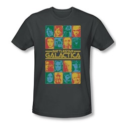 Battlestar Galactica - Mens 35Th Anniversary Cast T-Shirt In Charcoal