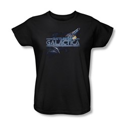 Battlestar Galactica - Womens Cylon Persuit T-Shirt In Black