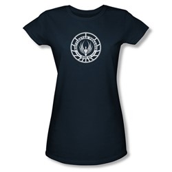 Battlestar Galactica - Womens Pegasus Badge T-Shirt In Navy